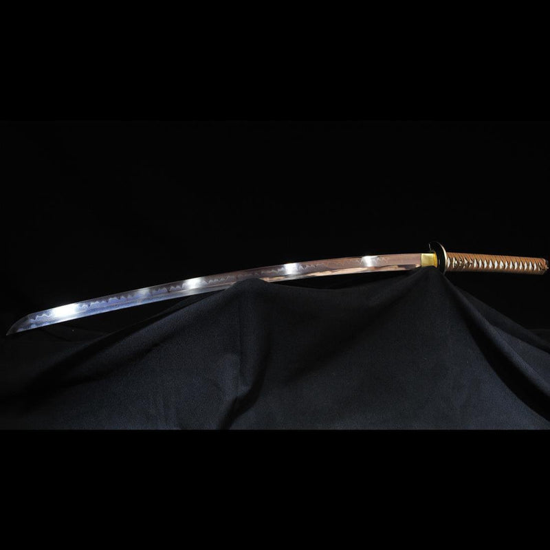 Handgeschmiedetes japanisches Samurai Katana Schwert 1095 Gefalteter Stahl Ton Gehärtetes Kupfer Tsuba - COOLKATANA 