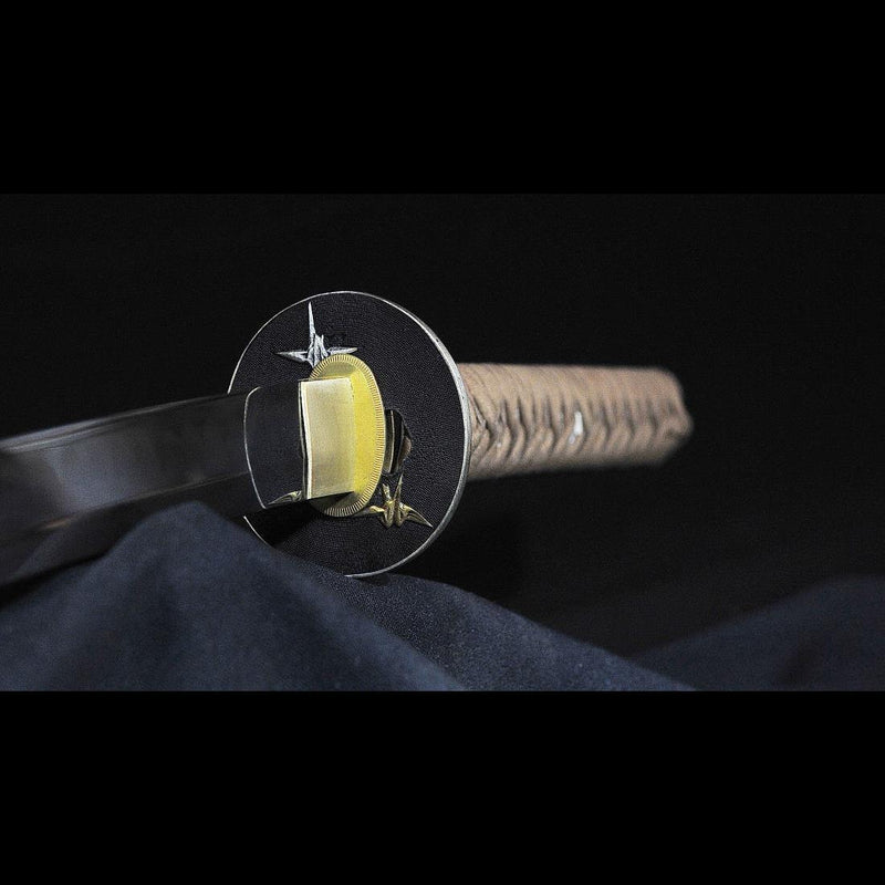 Handgeschmiedetes japanisches Samurai Katana Schwert 1095 Gefalteter Stahl Ton Gehärtetes Kupfer Tsuba - COOLKATANA 