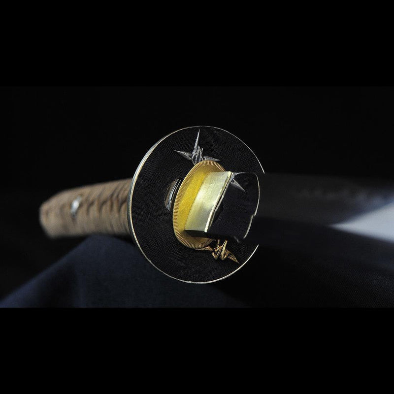 Handgeschmiedetes japanisches Samurai Katana Schwert 1095 Gefalteter Stahl Ton Gehärtetes Kupfer Tsuba - COOLKATANA 