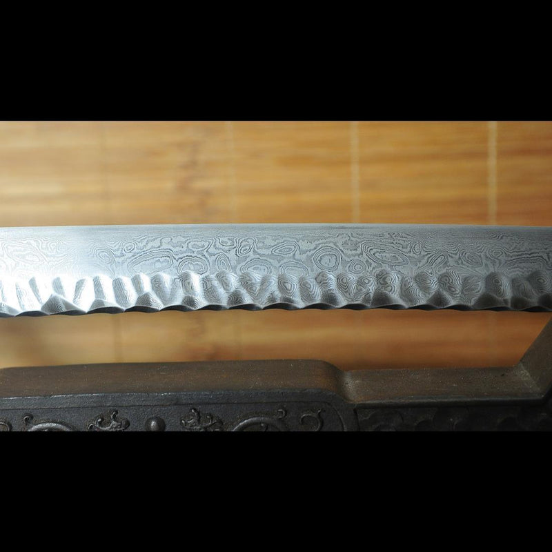 Hand Forged Japanese Samurai Katana Sword Folded Steel Uneven Surface  