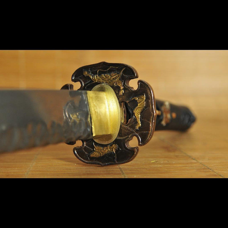 Hand Forged Japanese Samurai Katana Sword Folded Steel Uneven Surface  