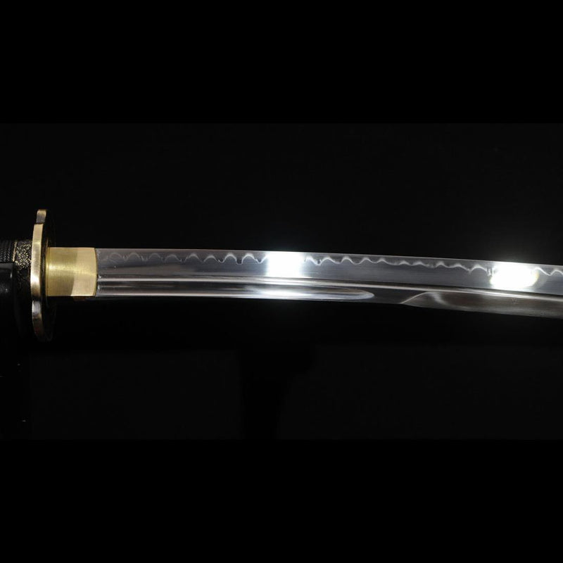 Hand Forged Japanese Naginata Sword 1095 Steel Clay Tempered Brass Tsuba 