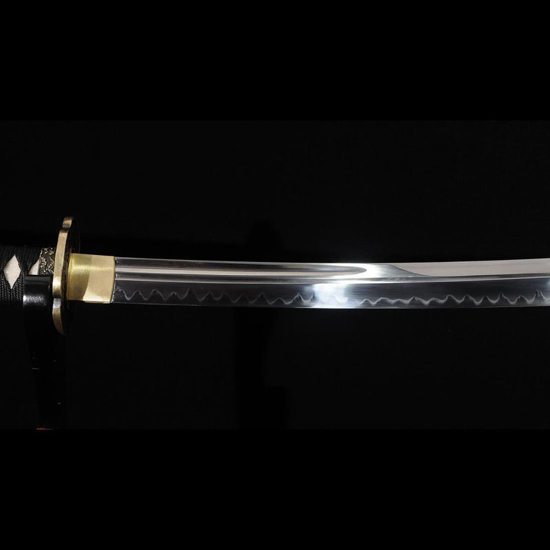 Hand Forged Japanese Naginata Sword 1095 Steel Clay Tempered Brass Tsuba 