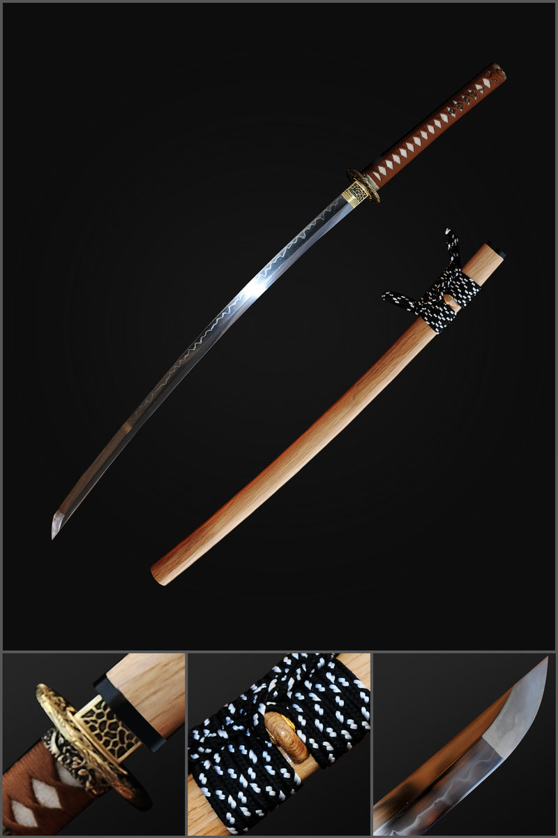 Handmade Japanese Katana Sword 1095 High Carbon Steel Clay Tempred Ful 