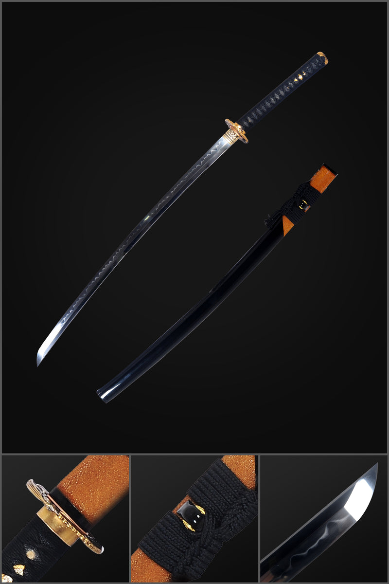 Hand Forged Japanese Samurai Katana Sword T10 Steel Clay Tempered Rays 