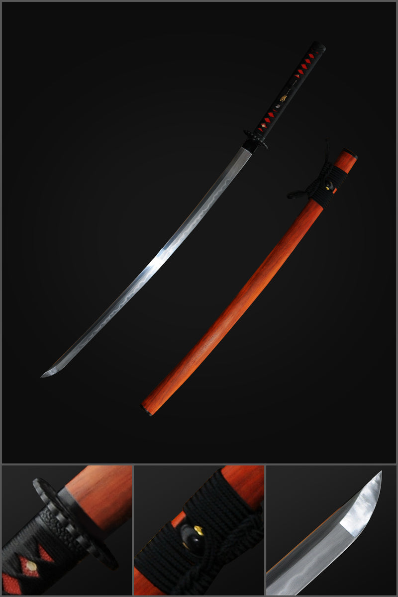 Hand Forged Japanese Samurai Katana Sword Sanmai 1095 Carbon Steel+Fol 