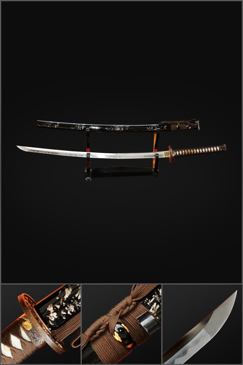 Hand Forged Japanese Samurai Katana Sword 1095 High Carbon Steel Coppe 