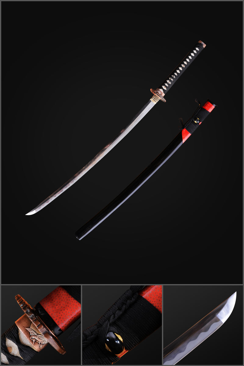 Handmade Japanese Katana Sword 1095 High Carbon Steel Abrasived Hamon  