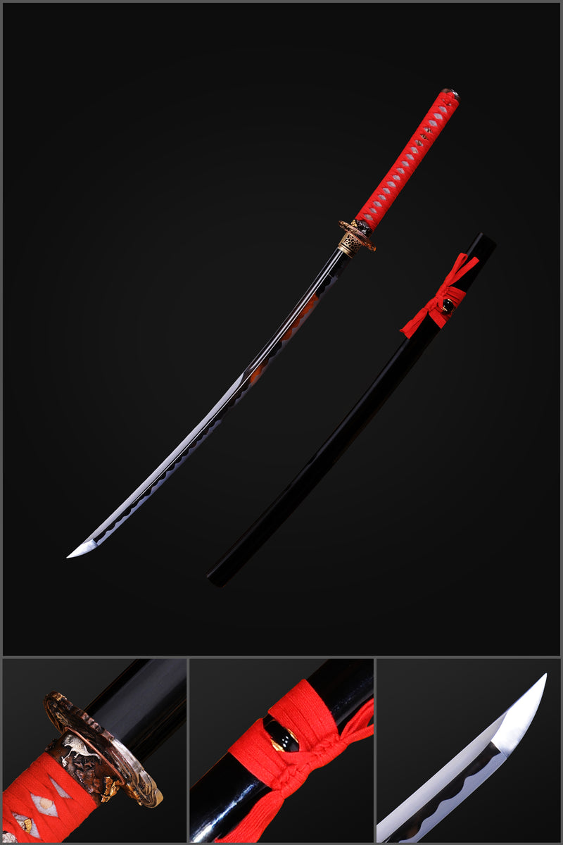 Hand Forged Japanese Samurai Katana Sword O-Kissaki 1095 Steel Phenix  