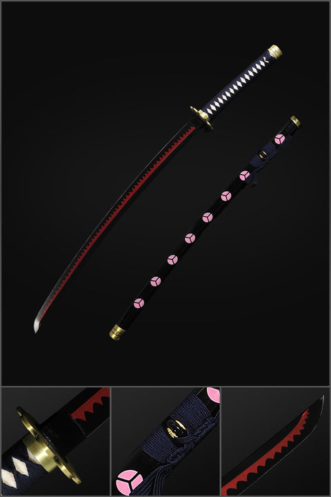 nime sword roronoa zoro one piece characters​ Shusui katana Red Black Blade Clay Tempered SL-1375 19